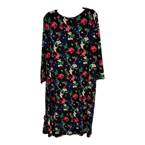 Talbots Plus Size Midi dress Floral Lined with belt Whimsical Romantic size 3X - Picture 2 of 7